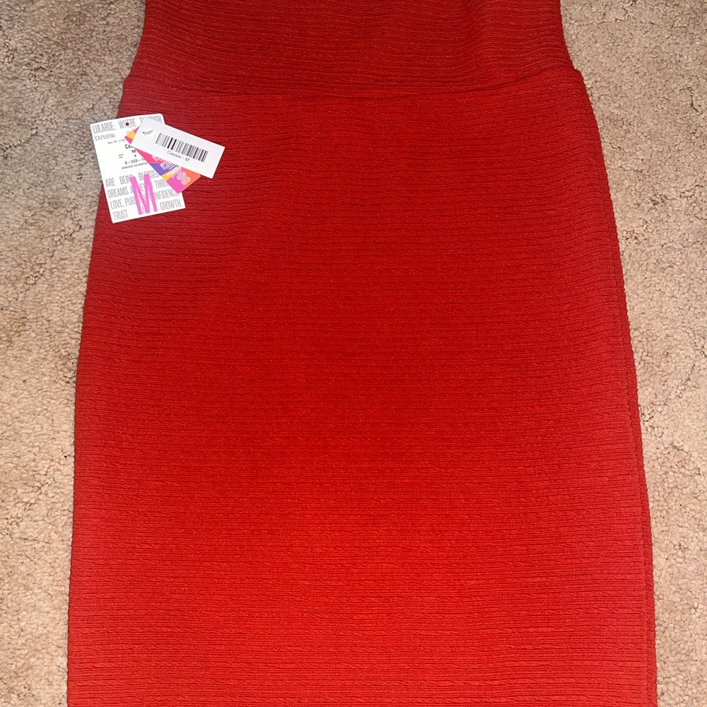 Red Cassie pencil skirt